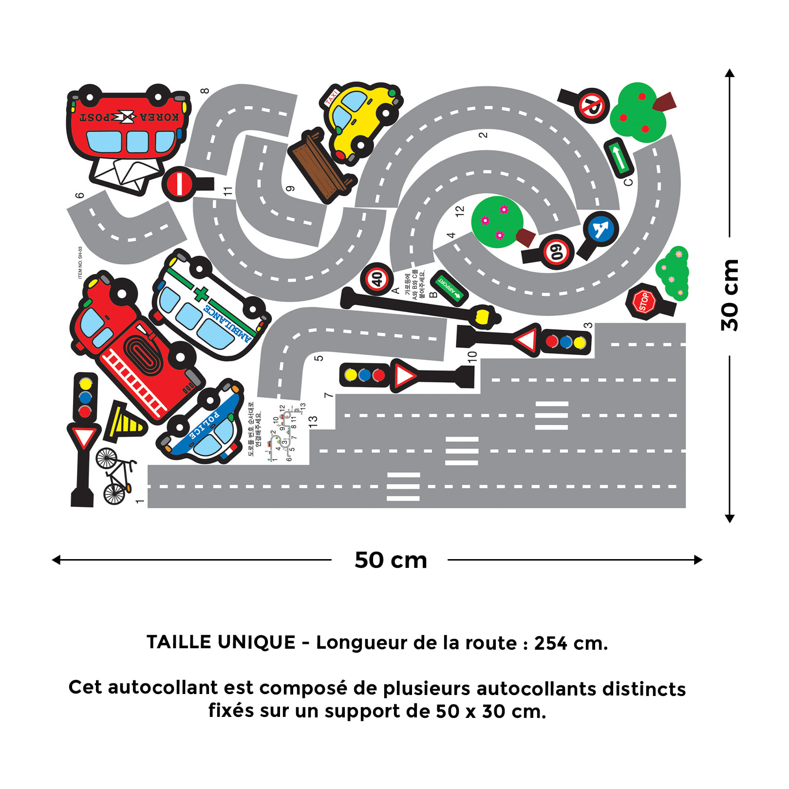 Stickers Muraux décoration adhésifs petites voitures