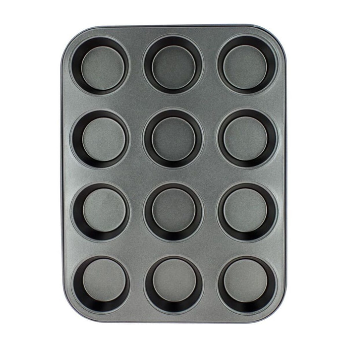 Plaque à 12 muffins en acier carbone AMANDINE