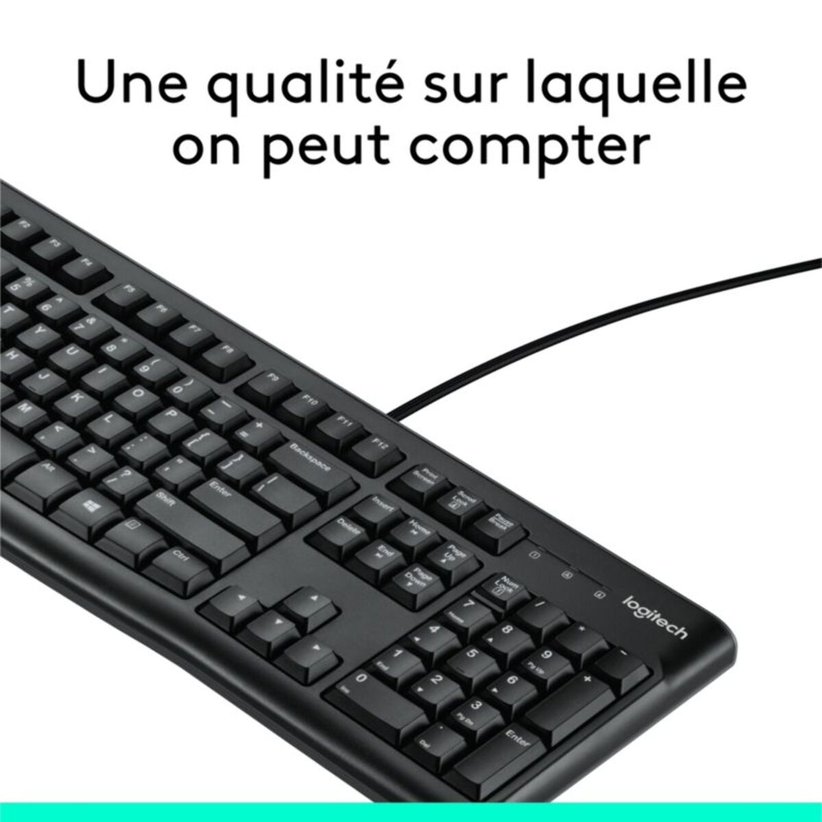 Clavier filaire LOGITECH K120 USB touches silencieuses