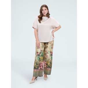 Fiorella Rubino - Blusa in raso con scollo a barchetta e cut-out - Rosa cipria