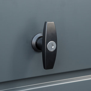 Arcón Exterior Capacidad 311L Baúl de Almacenaje de Acero con Cerradura Llave Pistones Neumáticos para Jardín Terraza Patio 120x62x62 cm Gris Oscuro