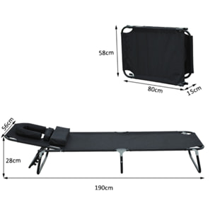 Transat de jardin – Pliable et confortable – Gain de place