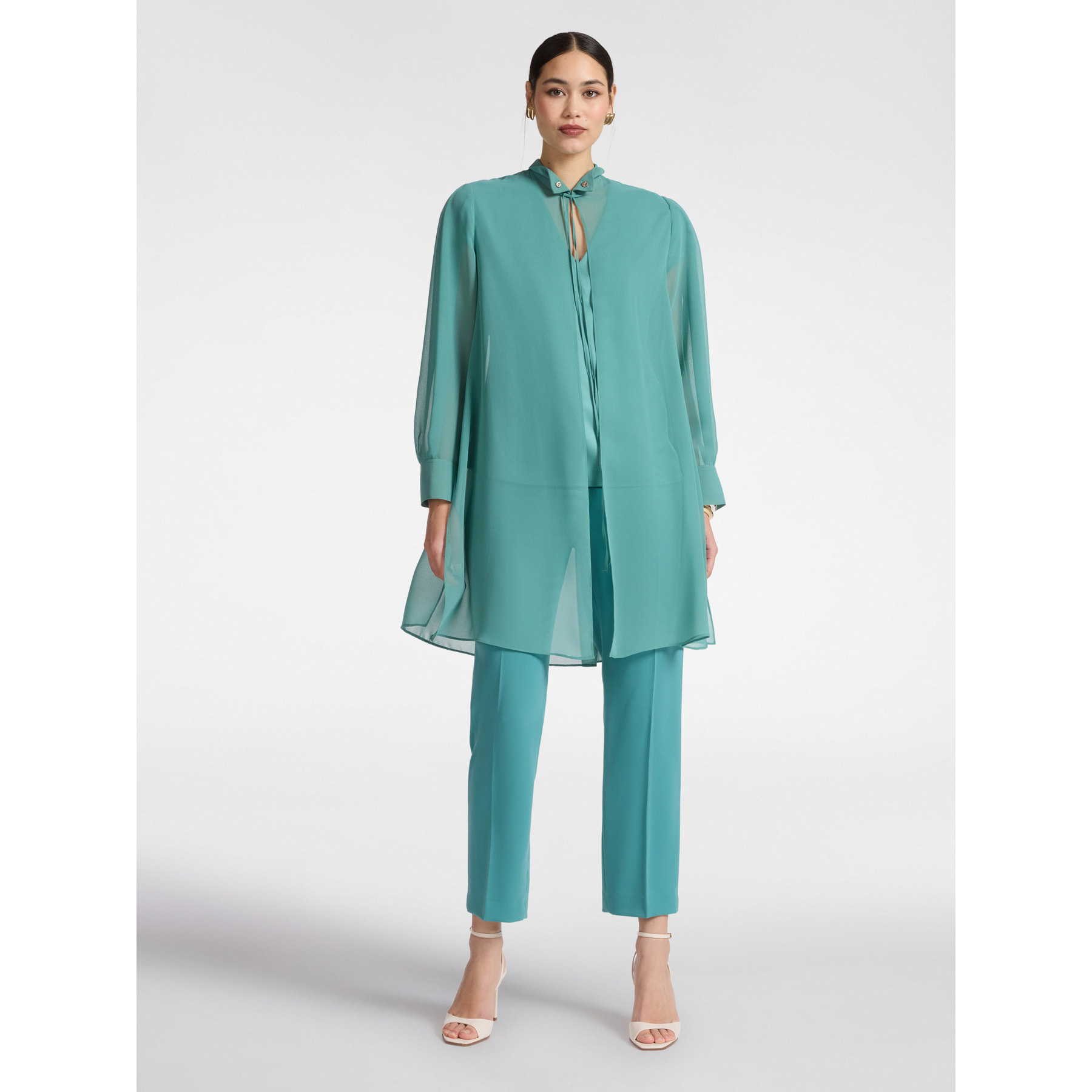 Elena Mirò - Camisa larga en georgette - Light - blue