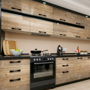 Rouleau revêtement adhésif vinyle au mètre - Sticker lavable Cuisine Meuble Armoire Porte - BOIS VINTAGE