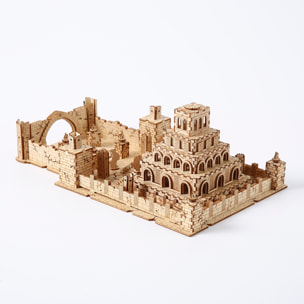 Modello in legno 3D, design di rovine con movimento meccanico. 235 pezzi.