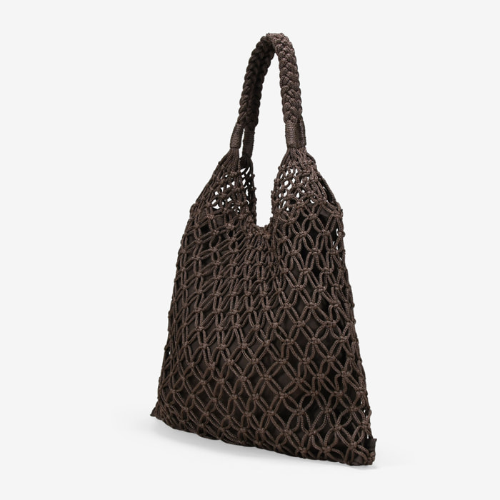 Bolso crochet marrón de hombro