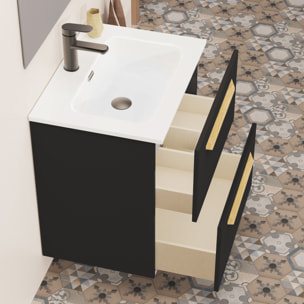 Conjunto de baño Melody, Alday, 60 cm, Negro mate