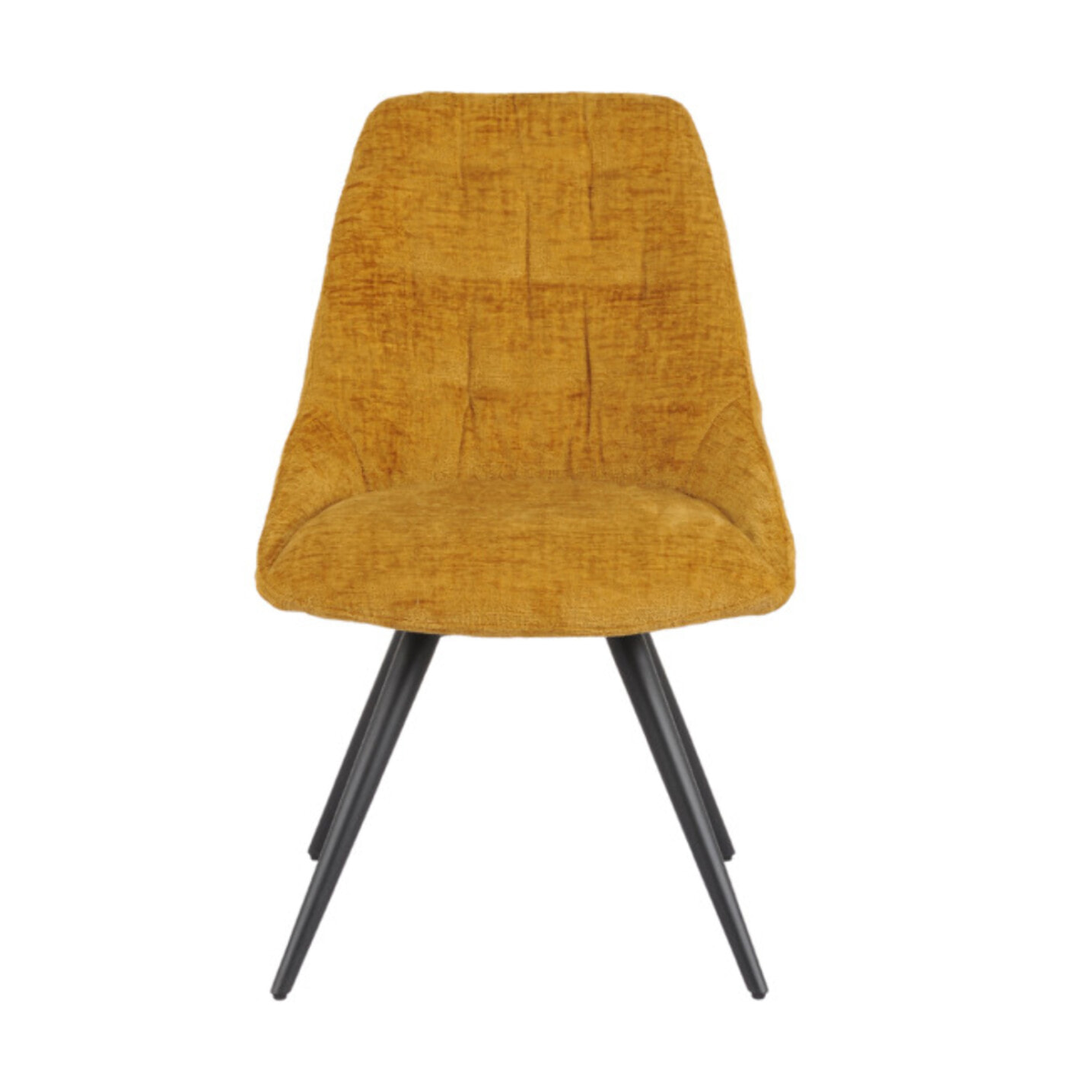 Chaise rotative 180° en tissu doux et pieds en métal noir - TOINOU