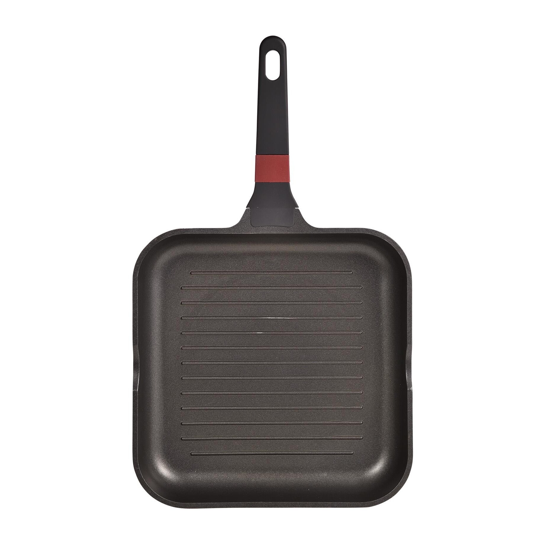Sartén grill 28x28 cm en aluminio fundido en color negro apta para inducción y antiadherente expert san ignacio