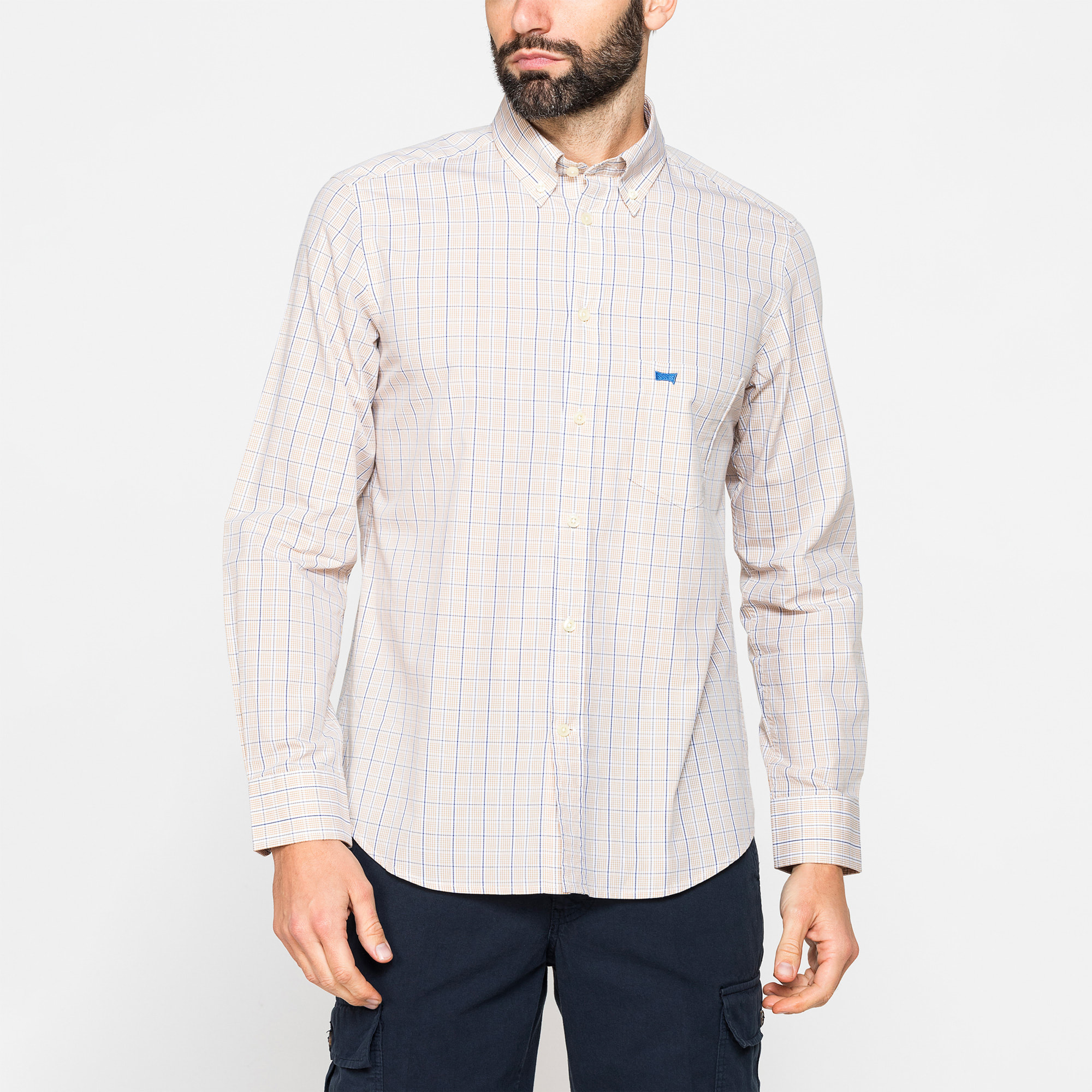 CAMICIA BUTTON-DOWN CON MANICA LUNGA E TASCHINO