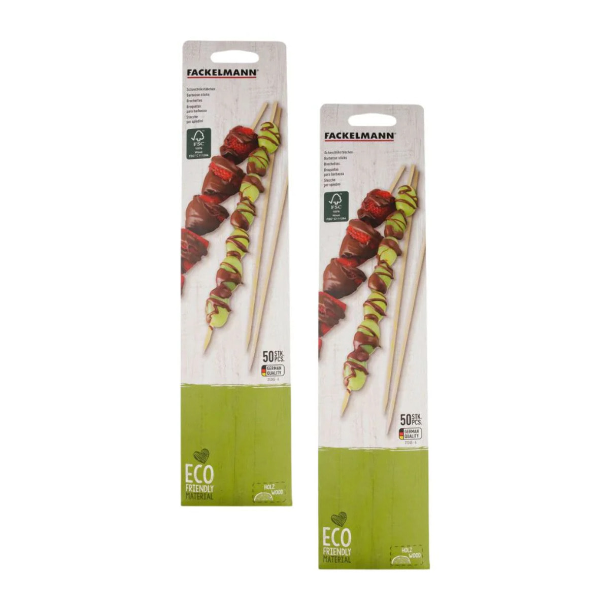 Lot de 100 piques en bois pour brochettes de 25 cm Fackelmann Eco Friendly