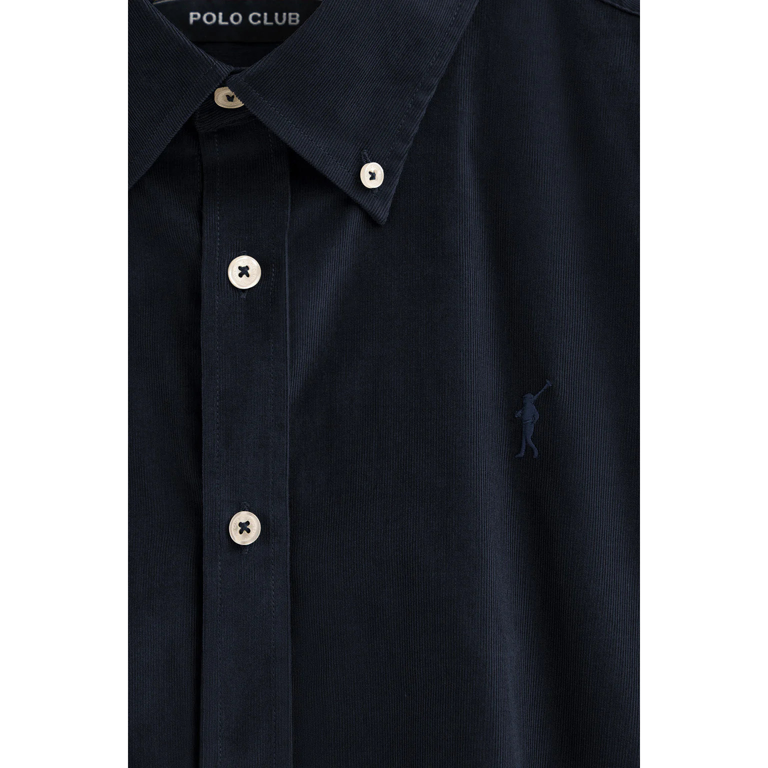 Camisa azul marino de pana con logo Rigby Go