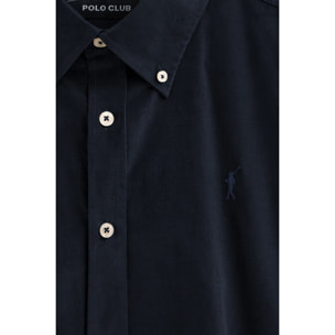 Camisa azul marino de pana con logo Rigby Go