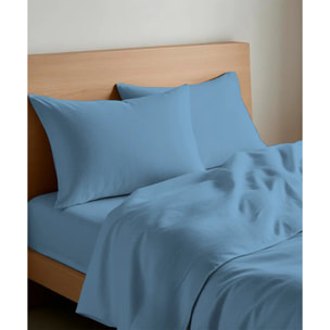 Parure CopriPiumino e Federe PERCALLE VERDE tinta unita per letto matrimoniale 100% Percalle di Cotone e Made in Italy