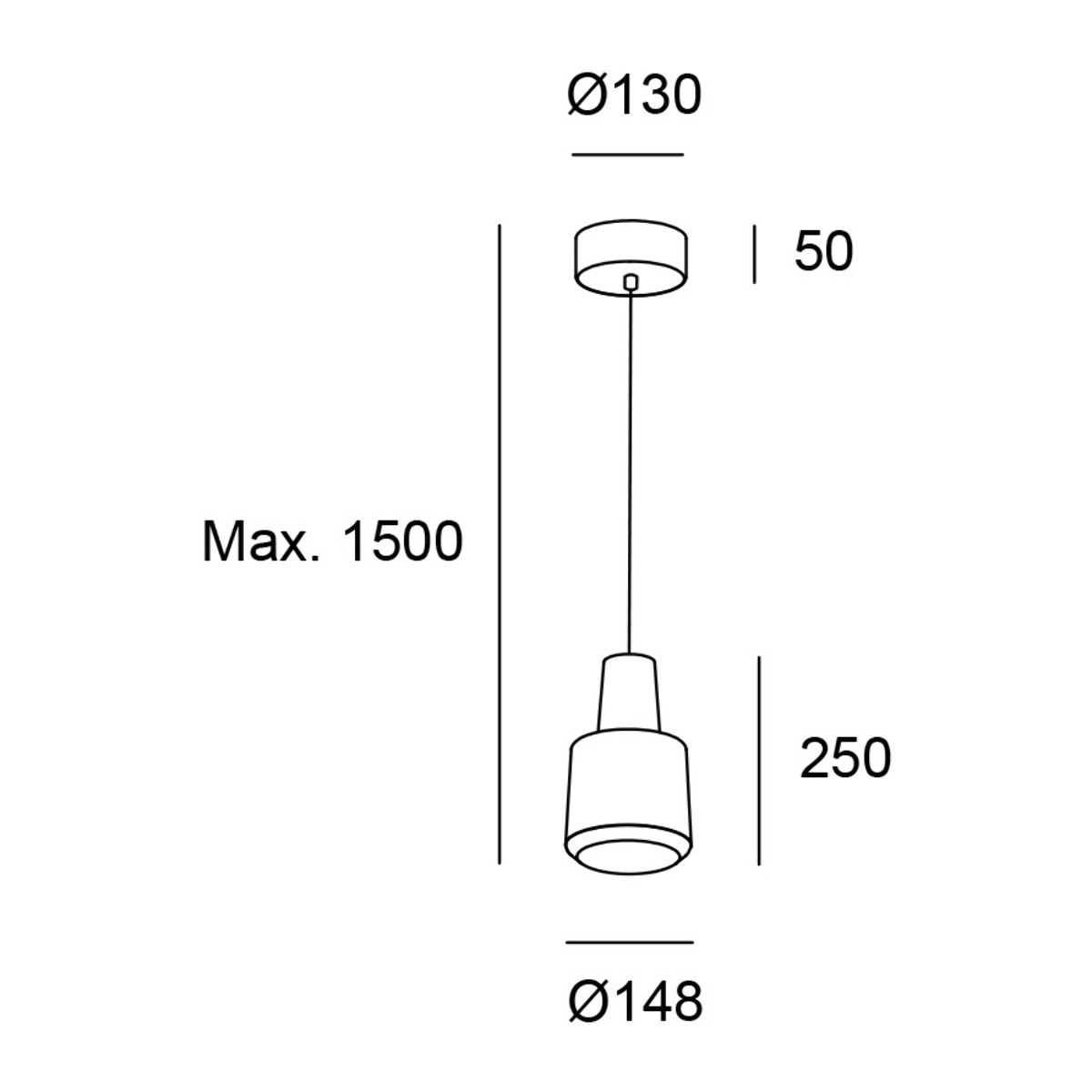 LEDS C4 Colgante Khoi Surfaced LED 22.7 Blanco cálido - 3000K ON-OFF Blanco 907lm