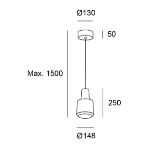 LEDS C4 Colgante Khoi Surfaced LED 22.7 Blanco cálido - 3000K ON-OFF Blanco 907lm