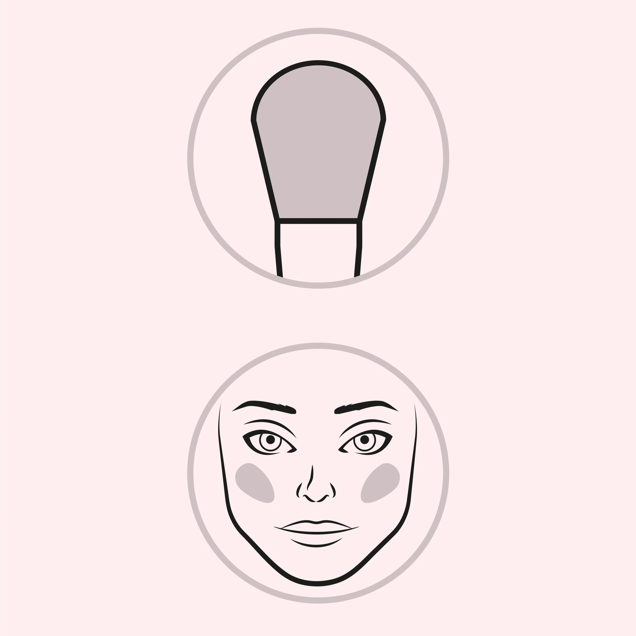 F110 CHEEK BLENDER Pennello fard piccolo e leggermente schiacciato in setole morbide.