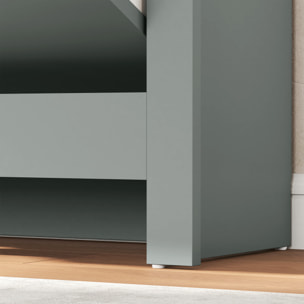 Armoire à chaussures 2 portes abattantes 2 compartiments gris clair naturel