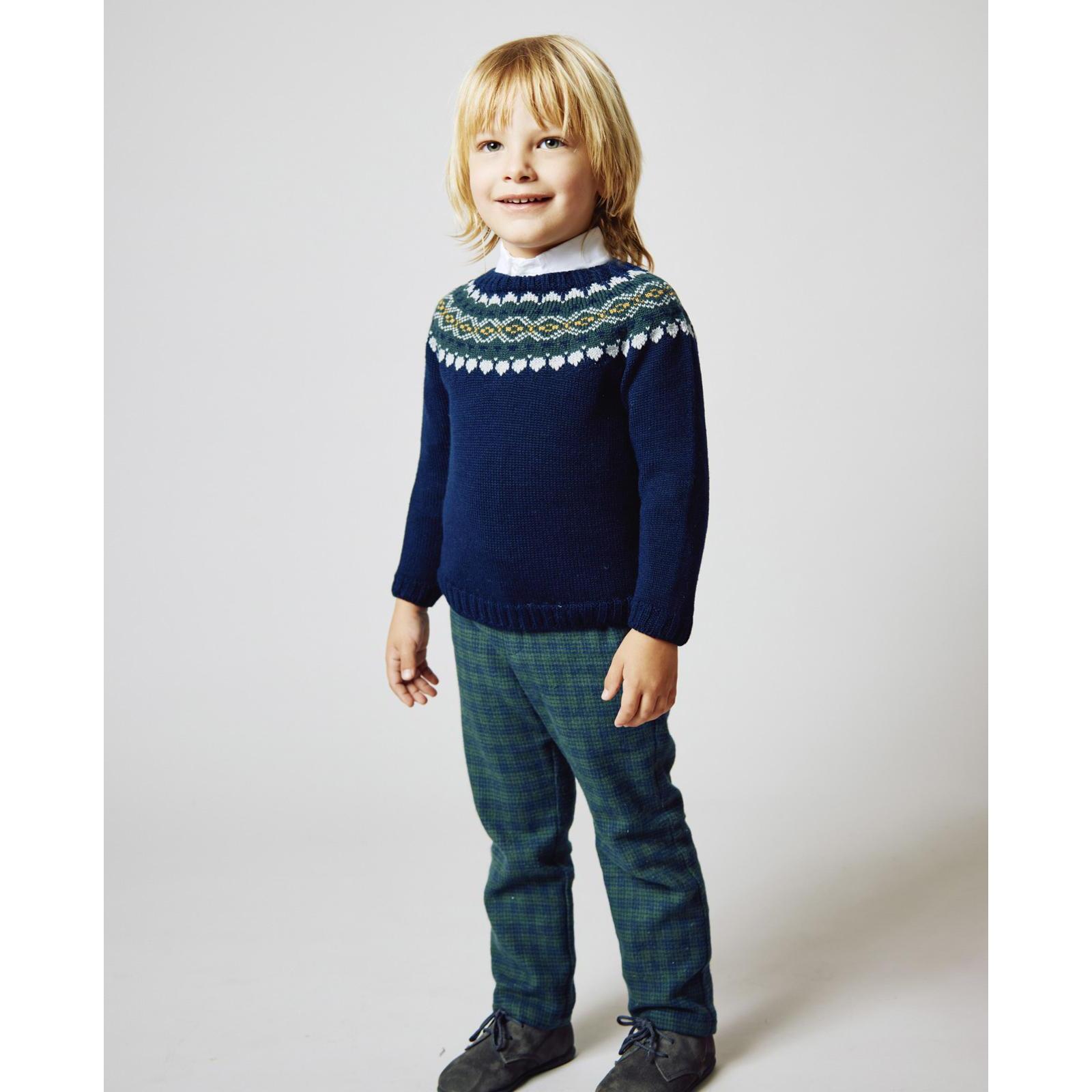 Pantalón estructura verde y azul