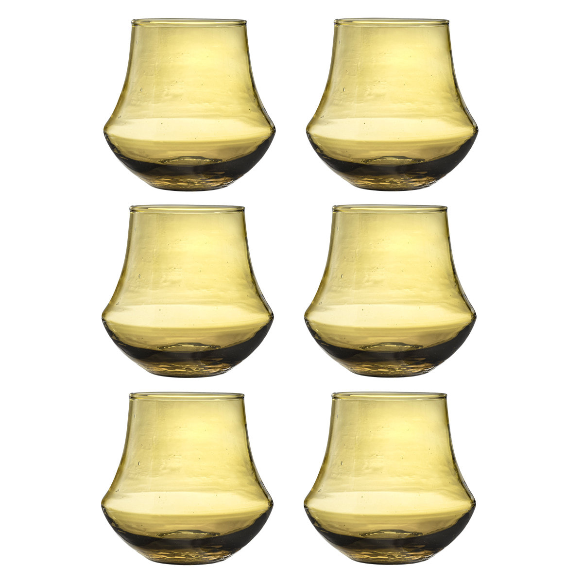 Nour Ambre - Lot de 6 verres à dégustation 28 cl recyclé soufflés bouche