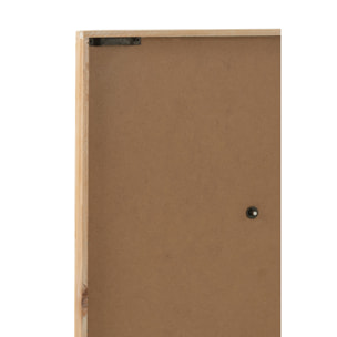 J-Line Decoration Murale Fleurs Poli Bois De Sapin/Mdf Naturel/Blanc Assortiment De 2