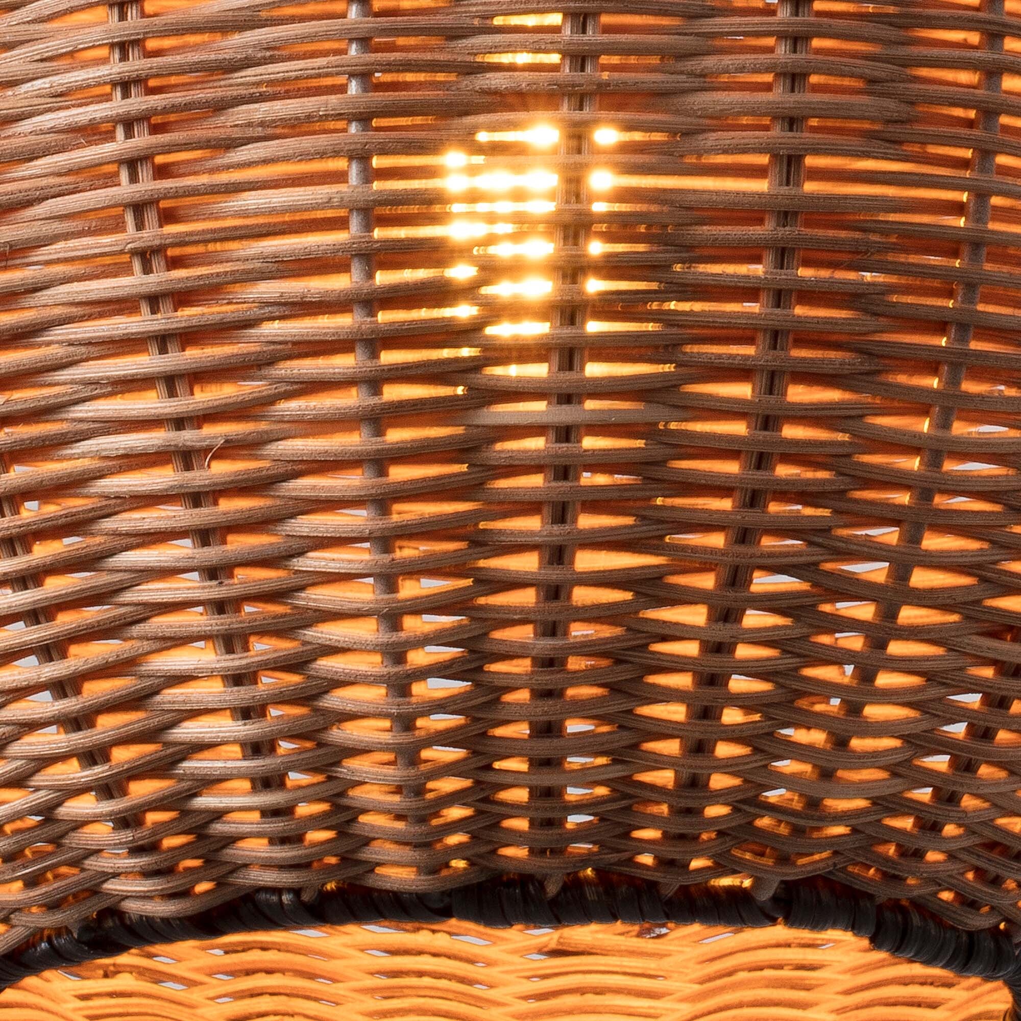 HAKA 300 Lampe suspension noire/rotin