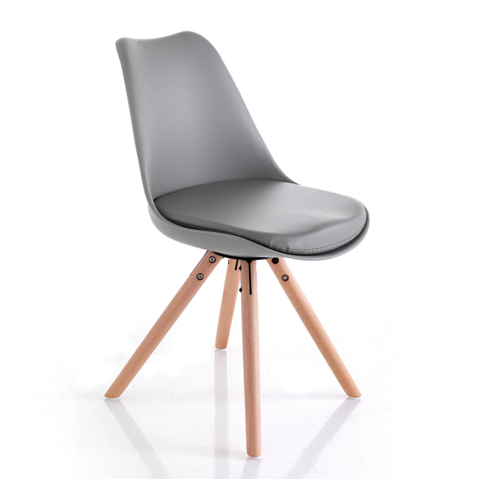 Tomasucci Lot de 2 chaises KIKI WOOD - GRIS