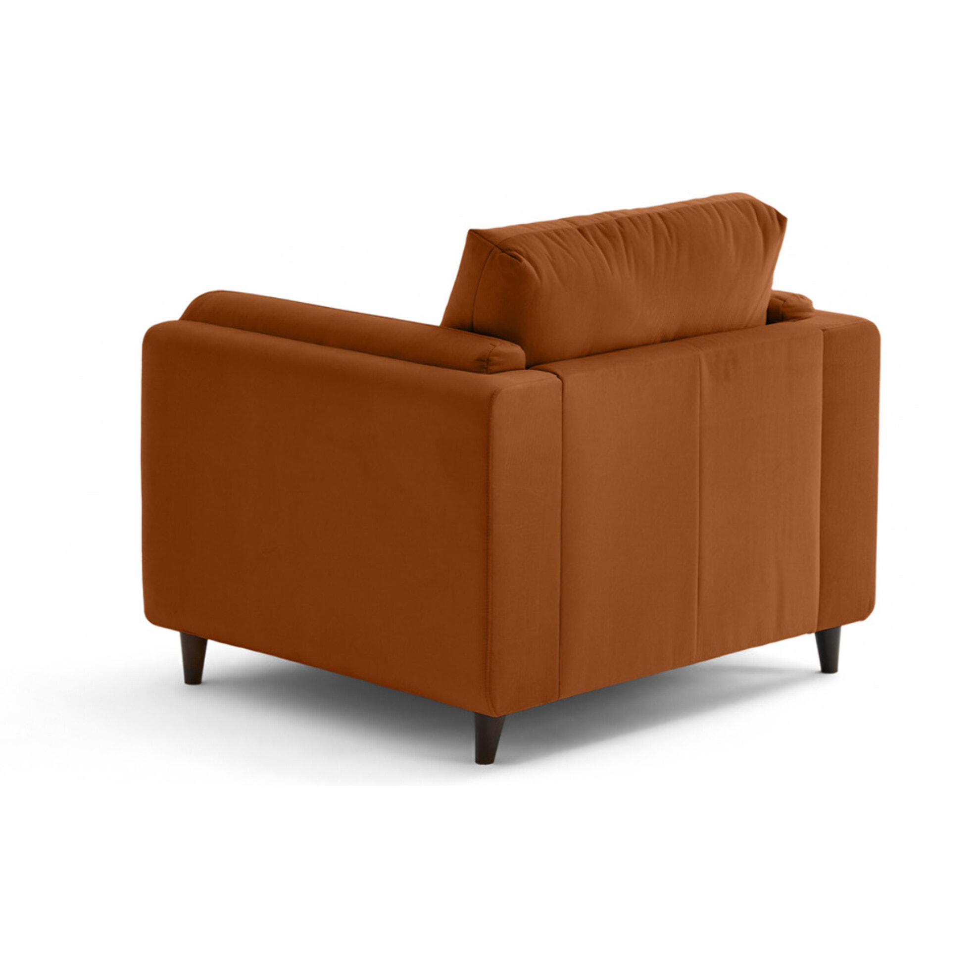 Brooke - fauteuil en velours pieds en bois - Rouille