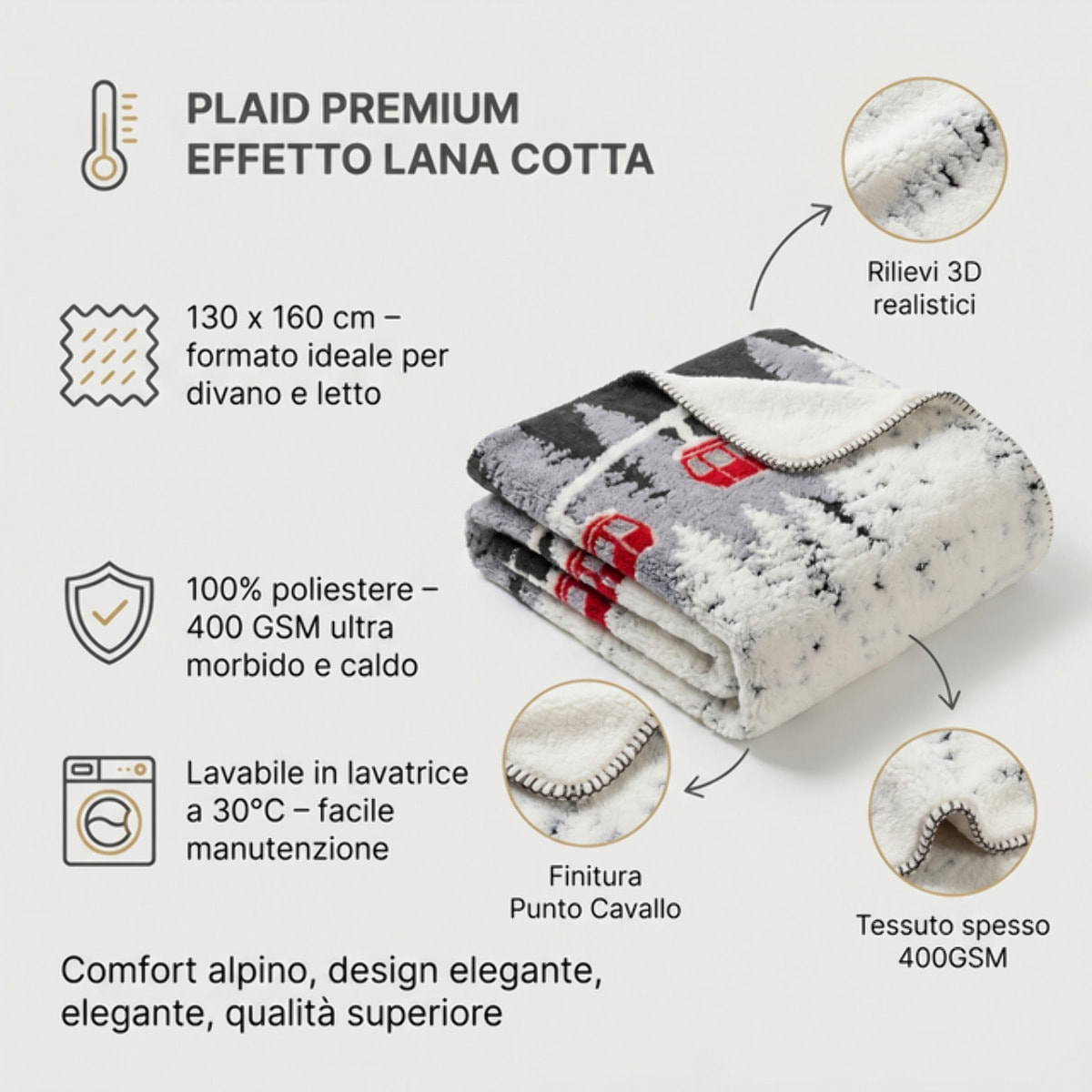 Plaid in poliestere - Fantasia Alpina