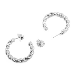 Pendientes de 29,5mm de diámetro acabado plata
