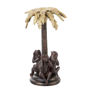 Candelabro Monos Resina 22x21x37 Cm