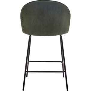 Lot de 2 tabourets de bar en velours côtelé - ALTA