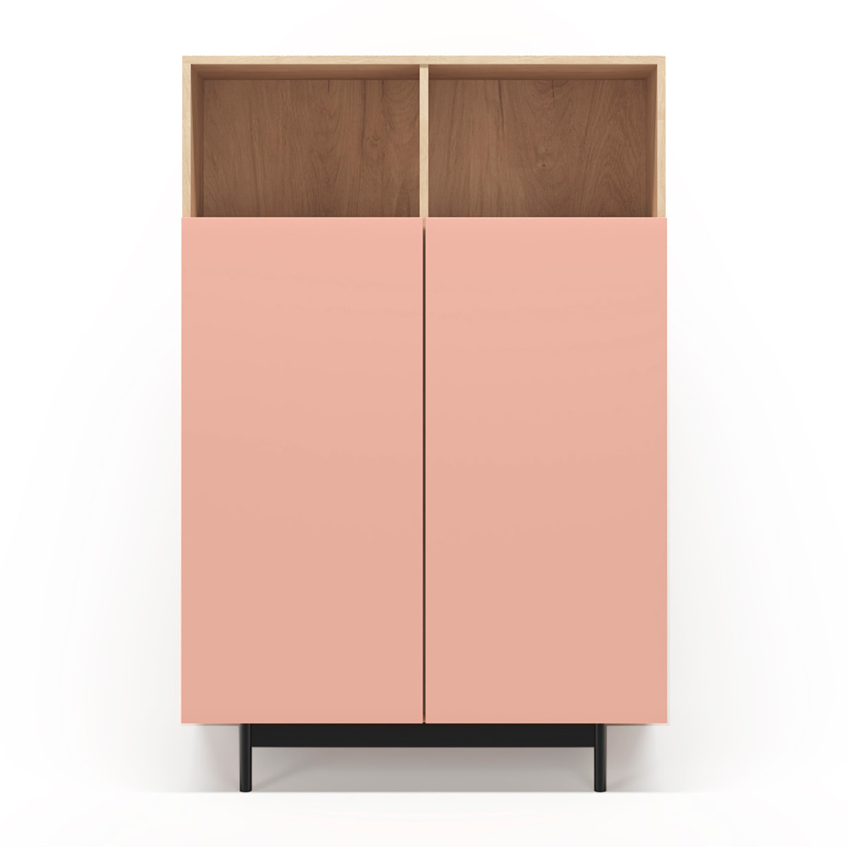 Aparador alto Printed roble y rosa 140x90x34 cm