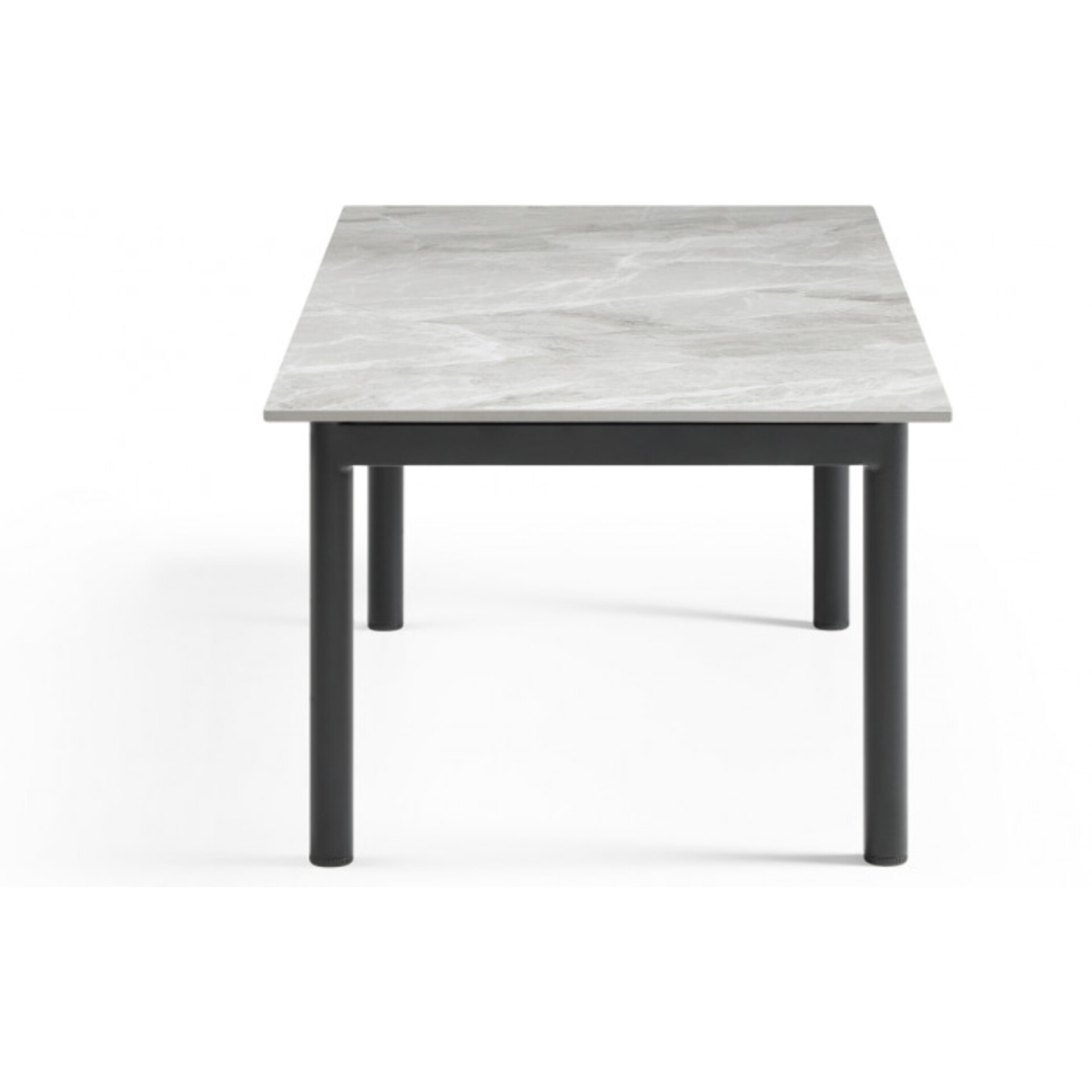 Table basse en céramique 120x60cm gris brillant - 7 piètements - UNIK