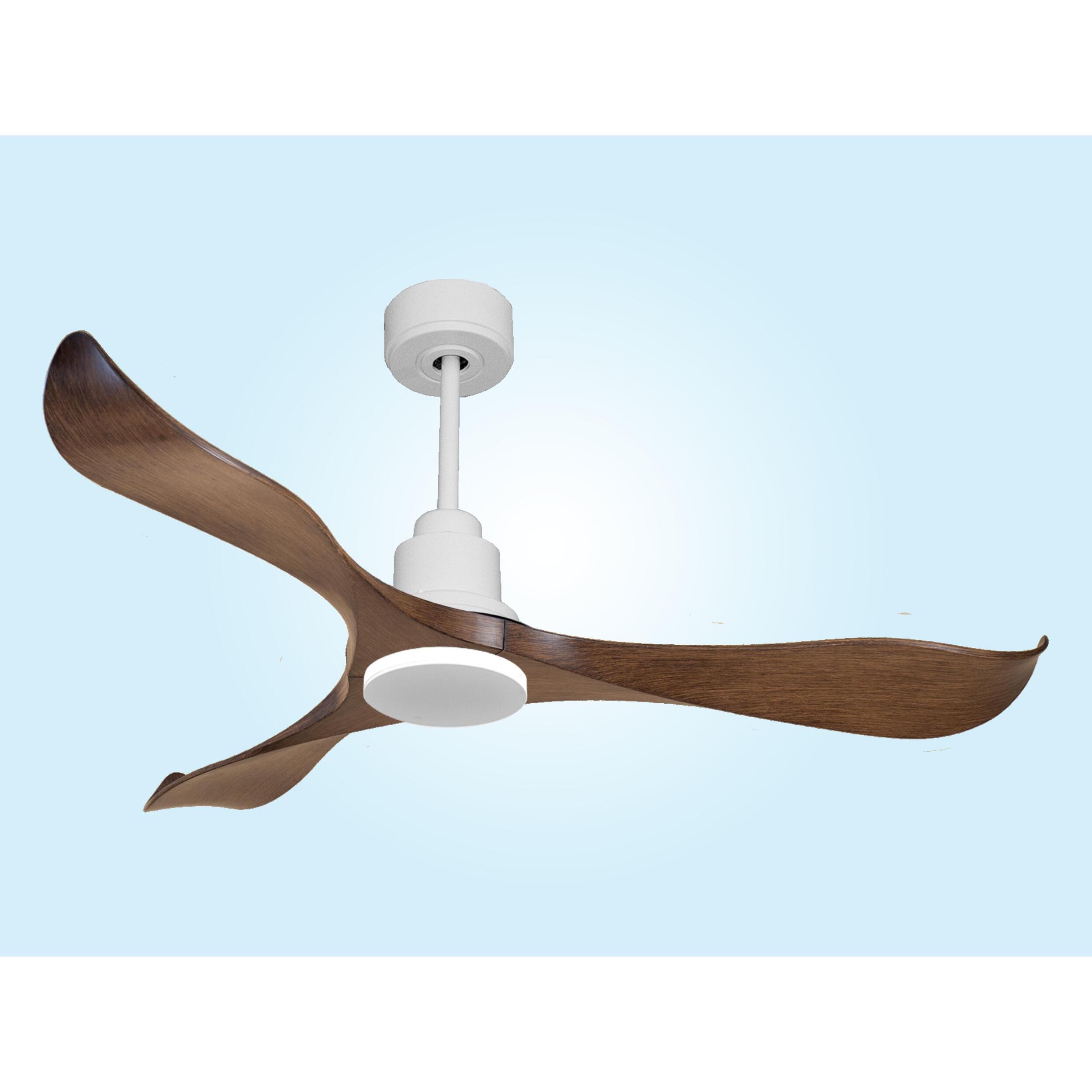 Ventilateur de plafond Réversible  Thermostat Wifi Moteur à courant continu Toits en pente Télécommande Adaptateur 2/3 Lames Hypersilence Mémoire Shopify Vendible (AUTOMATIQUE)