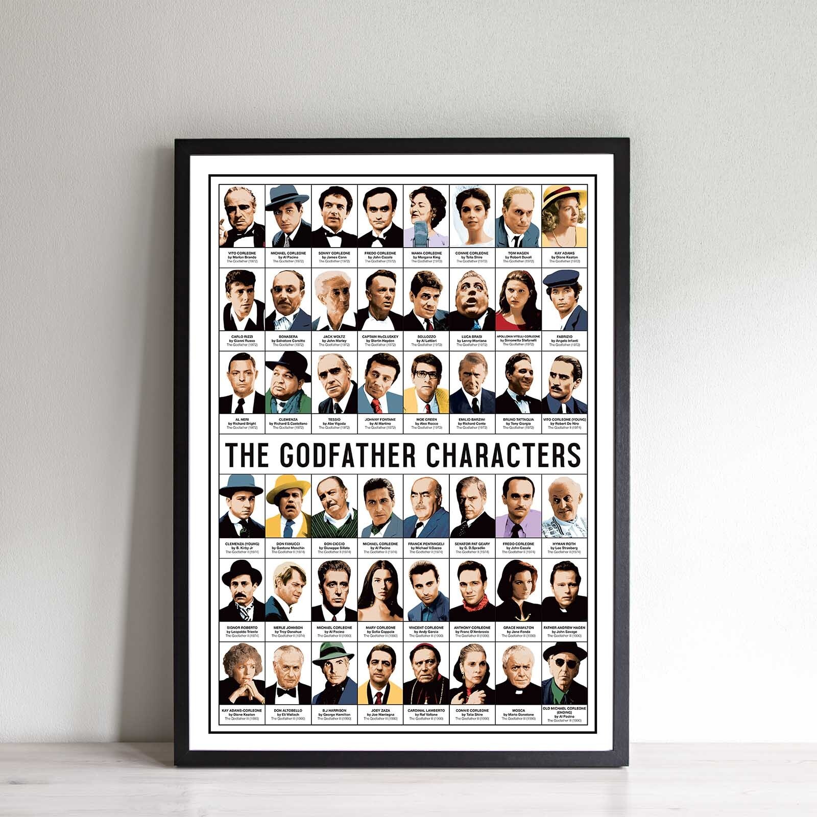 Affiche - The Godfather Characters - Olivier Bourdereau