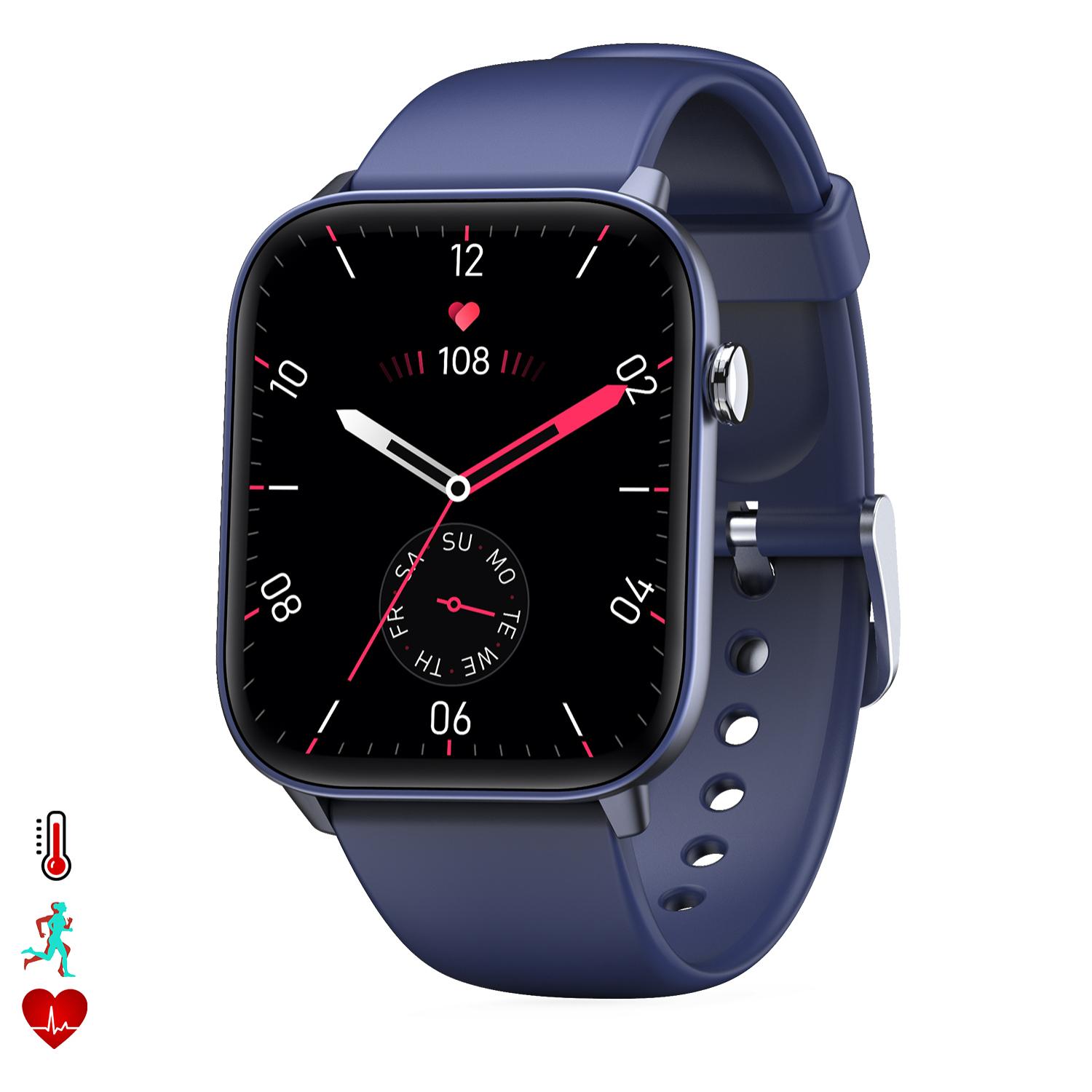 Smartwatch DM19 con pantalla de 1,8, monitor de tensión y O2. Varios modos deportivos, notificaciones de apps.