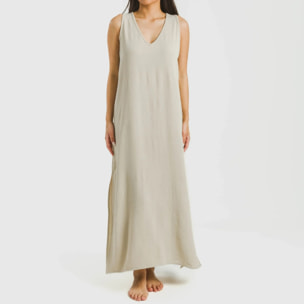 Vestido largo tirantes bambula liso