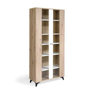 Vitrina – Blanco polar y roble