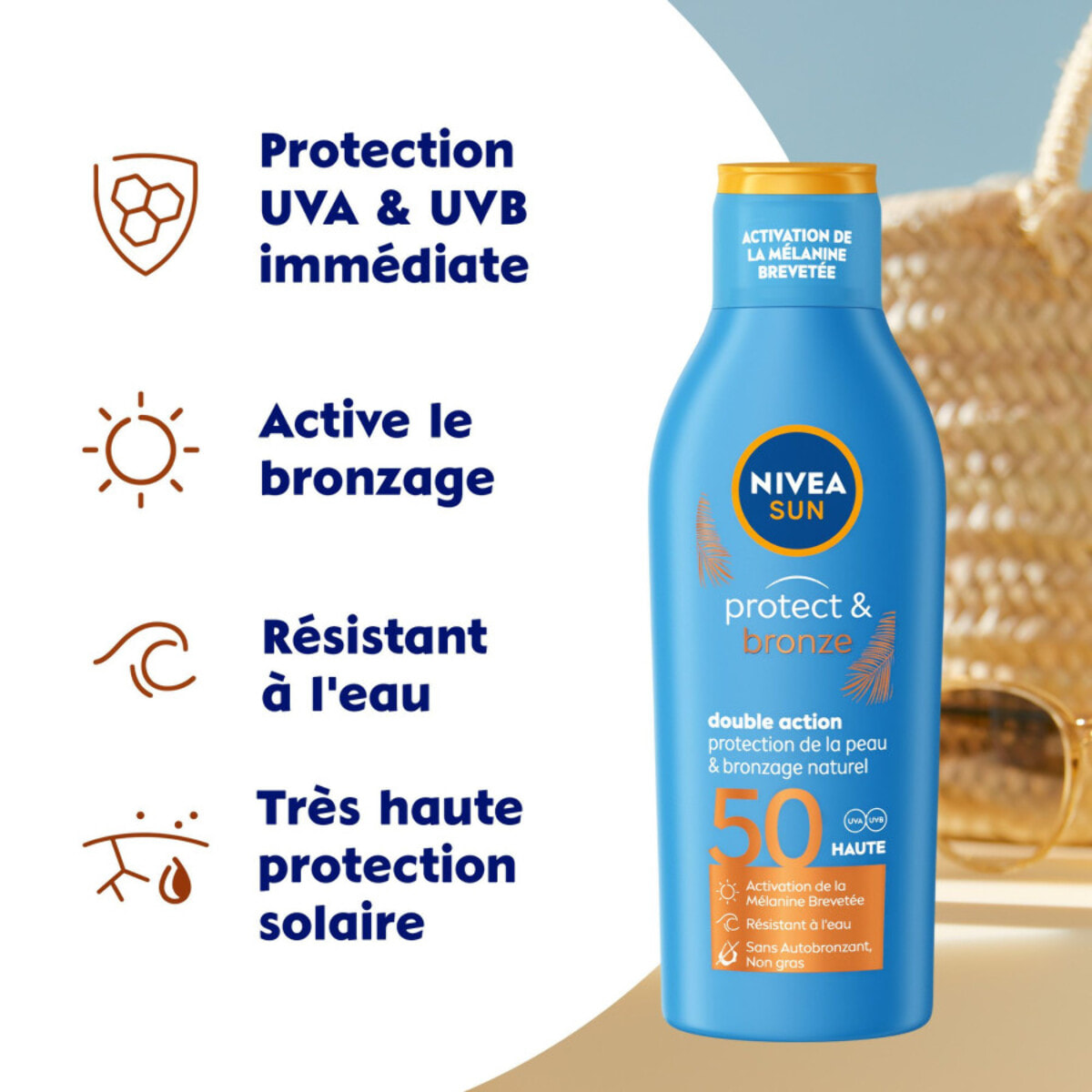 LOT solaire Lait Protect & Bronze FPS50 200ML + Lait Protect & Bronze FPS30 200ML