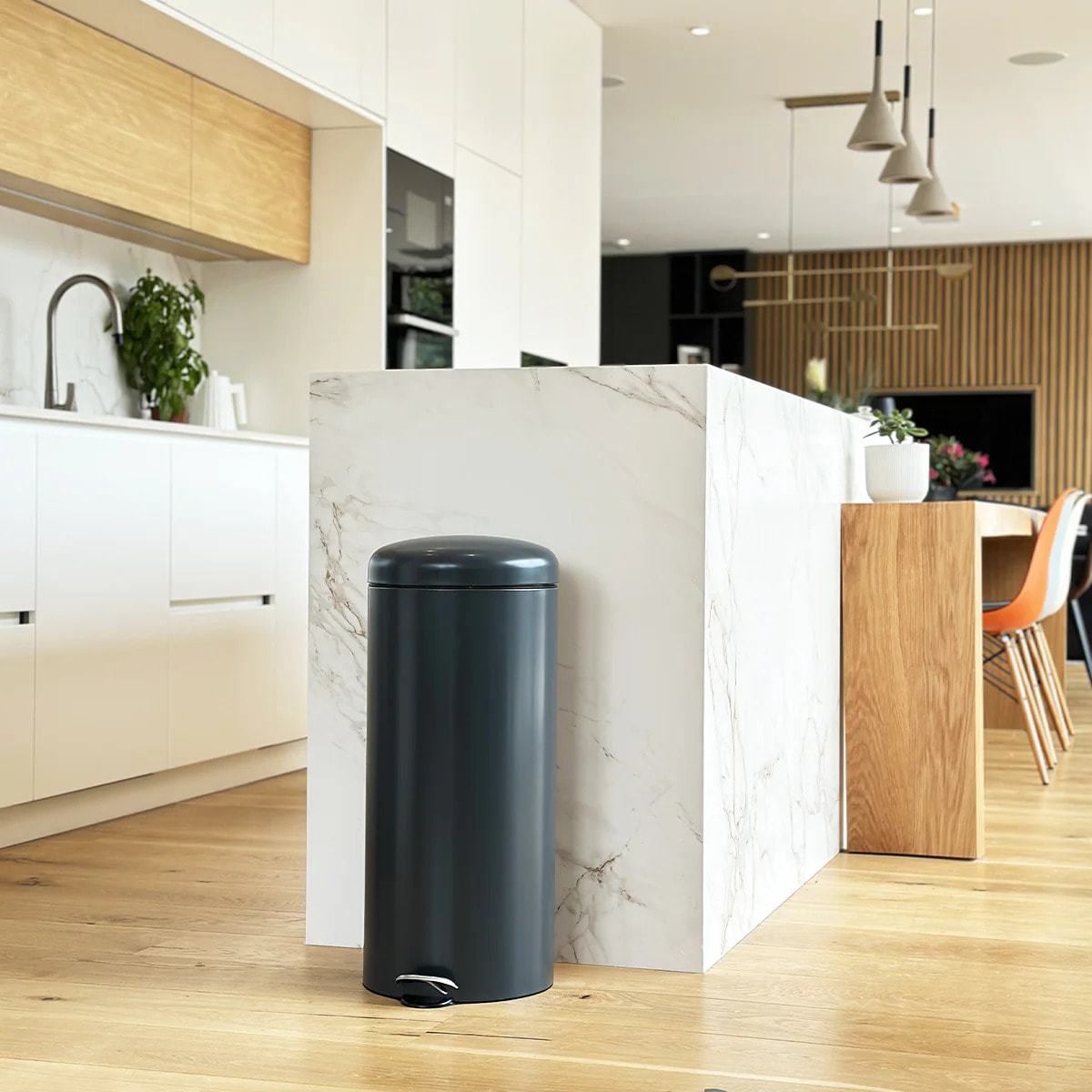 Poubelle à pédale inox URBAN gris 30L