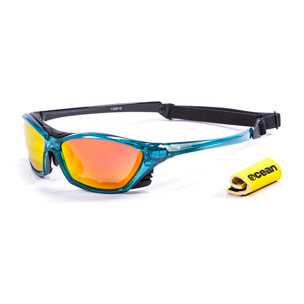 Gafas de deportes acuáticos OCEAN LAKE GARDA - Azul transparente / Revo roja