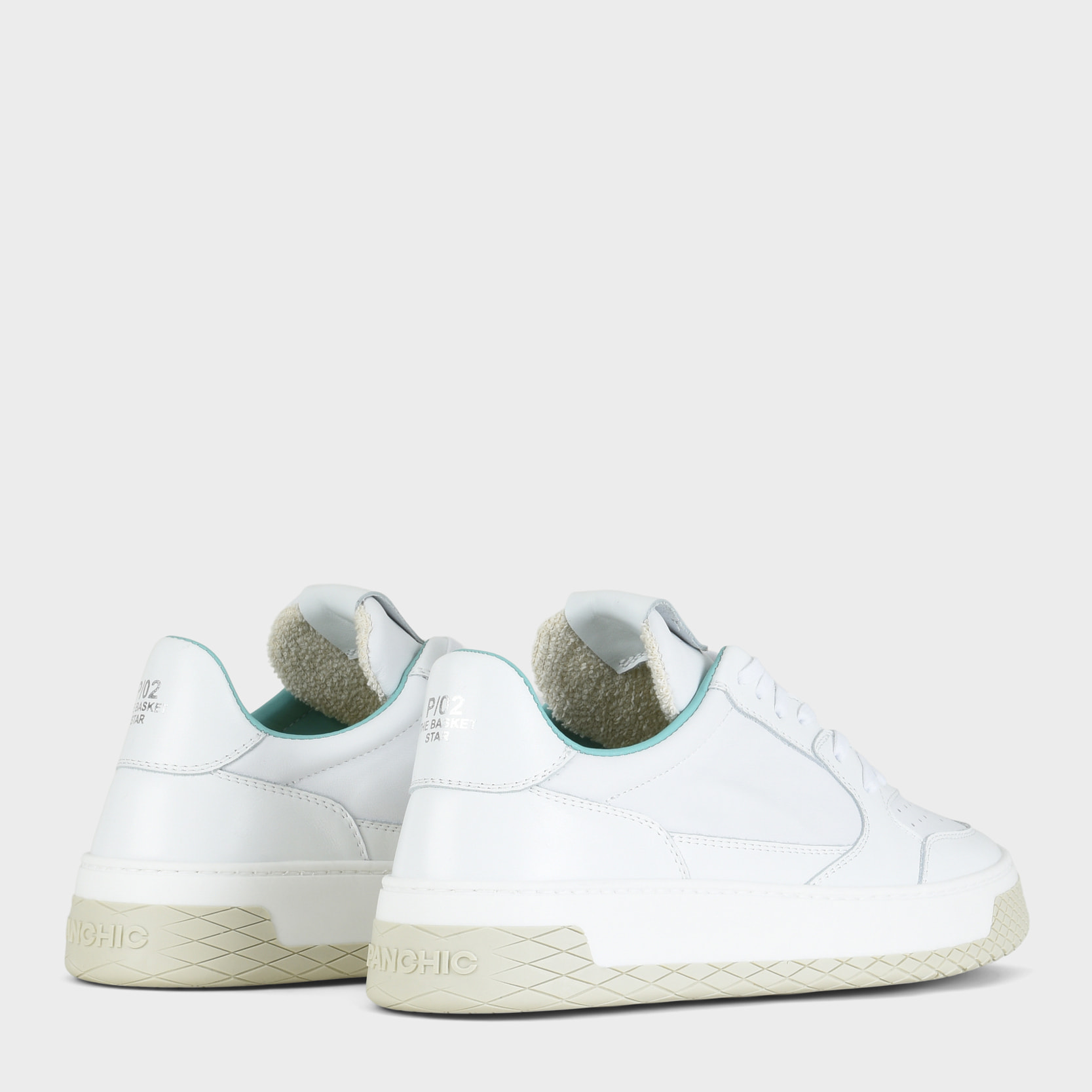 SNEAKER LOW P02 UOMO IN PELLE BIANCO