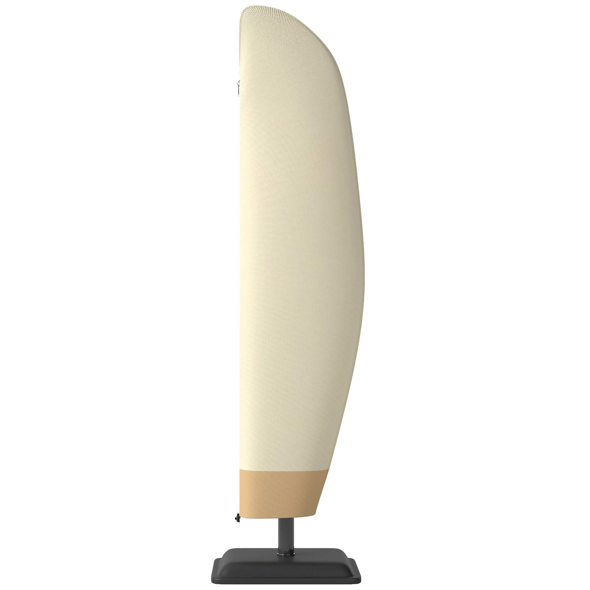 Housse de protection imperméable pour parasol droit avec fermeture éclair et cordon de serrage polyester PVC haute densité beige