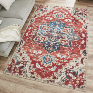 Radom - tapis vintage coloré lavable en machine à 30°c, multicolore