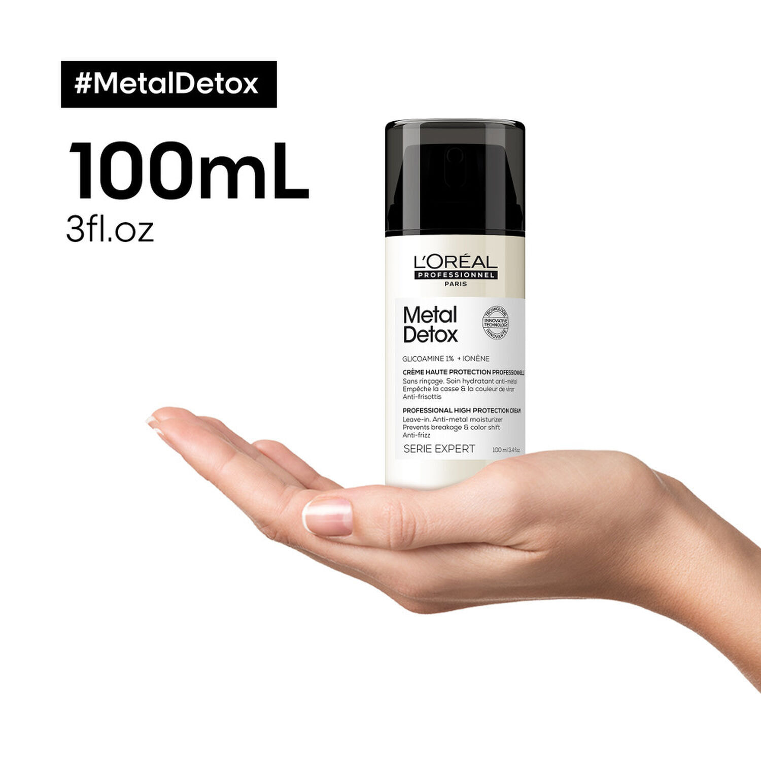 Série Expert Metal Detox - Crème Haute Protection sans rinçage - cheveux sensibilisés et cassants 100ml