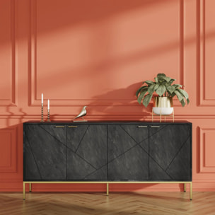 Cache-pot en métal rose clair et laiton - Moose