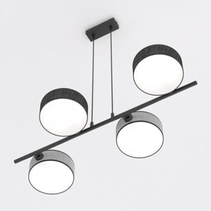 Lampada a sospensione DRUMZ in acciaio nero e tessuto