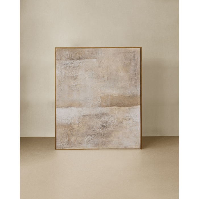 Tableau gris décoratif sur toile de coton avec cadre en bois peint à la main à la peinture à l'huile en différentes tailles