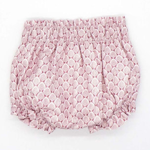 Ranita estampada con hojas malva con pómpon pelo ecológico